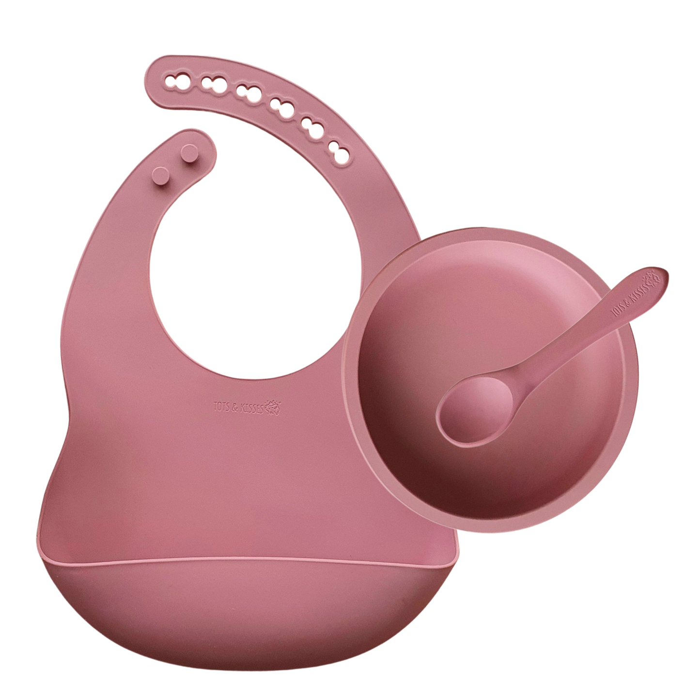 First Solids Bib, Bowl, Spoon Set in Blush